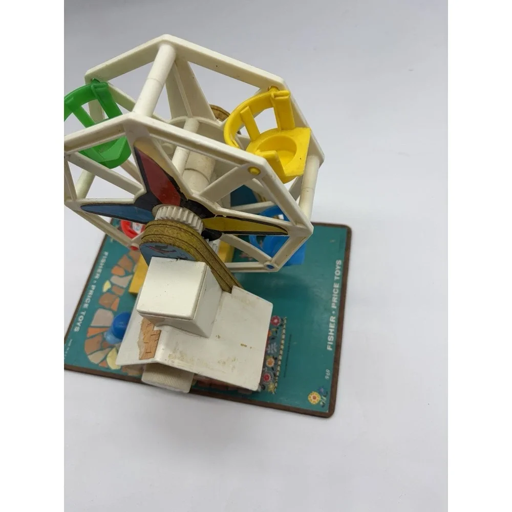Vintage 1966 Fisher Price #969 Music Box Ferris Wheel Works Plays Tune Toy